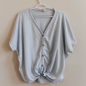 Light blue comfy top.